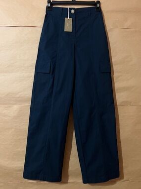 Ann Mashburn | NWT Rory Cargo Pants Navy Paperweight Stretch Poplin Size XS
